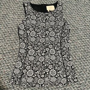 Anthropologie Black and White Floral Blouse